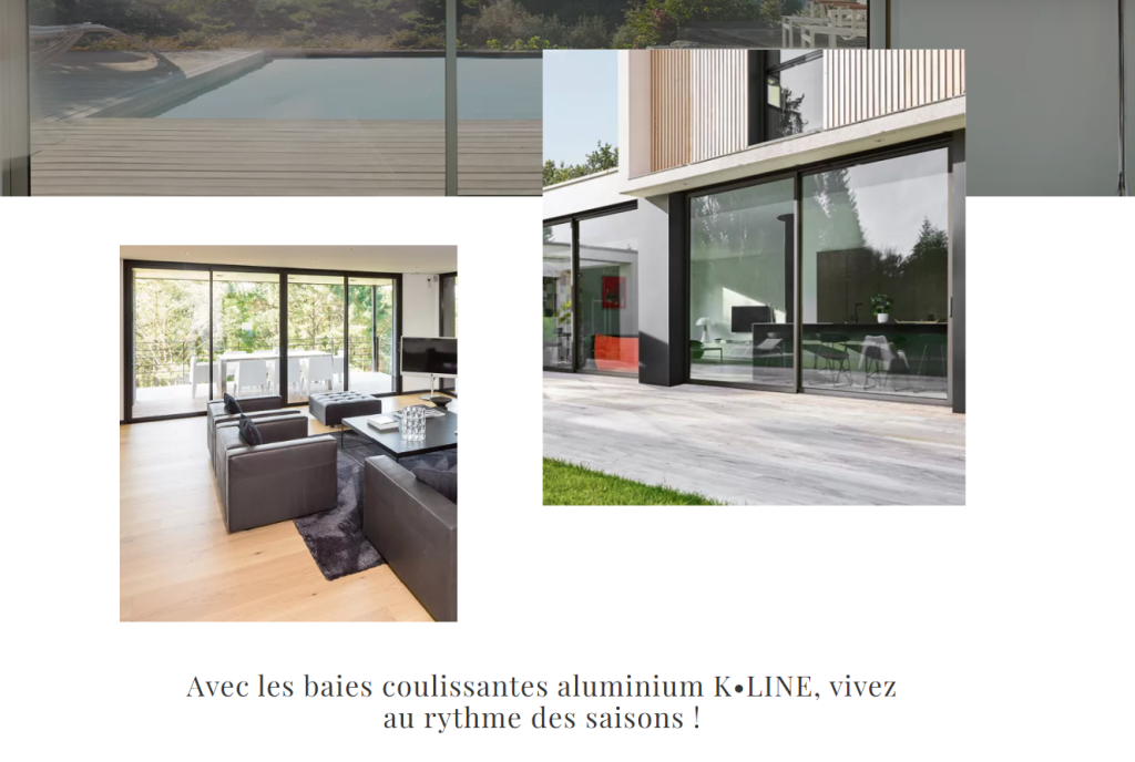 Menuiserie aluminium Fenetres aluminium K Line Portes aluminium K Line Coulissants aluminium K Line Fabrication francaise Sur mesure Isolation thermique aix en provence